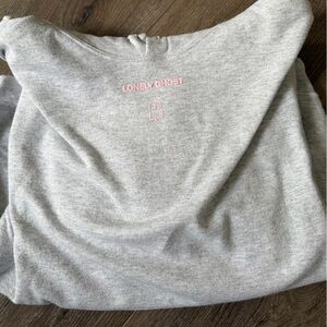 LONELY GHOST PINK/GRAY HOODIE